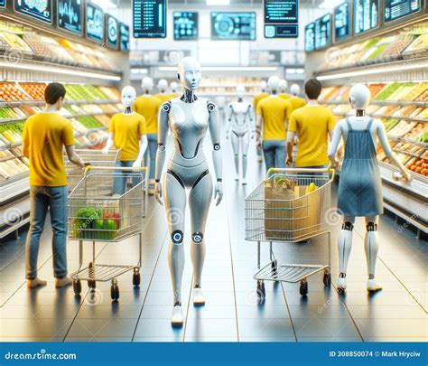 Futuristic Superstore Global Grocery Supply Chain Walmart Robotic