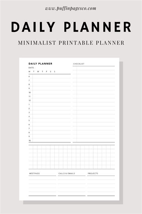 Printable Daily Planner For Work And Professionals Daily Planner