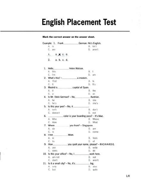 English Placement Test