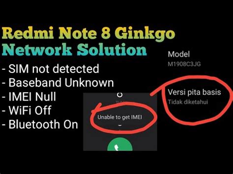 Redmi Note 8 Ginkgo Unable To Get IMEI Baseband Unknown WiFi Off