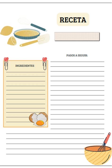 Descargar Planner Recetas Plantilla Receta Libros De Recetas