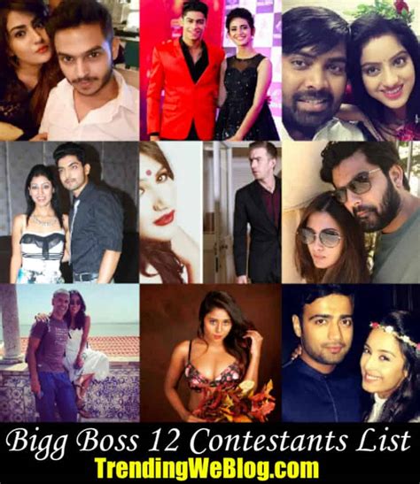 Bigg Boss 12 Contestants Name List with Photo - BB12 Contestants Jodi