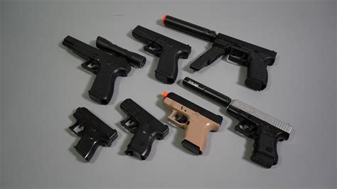 Realistic Toy Guns Glock Variation Pistol Bullet Silencer Gun My