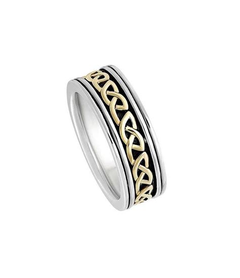 Two Tone Celtic Knot Wedding Ring Celtic Rings Ltd