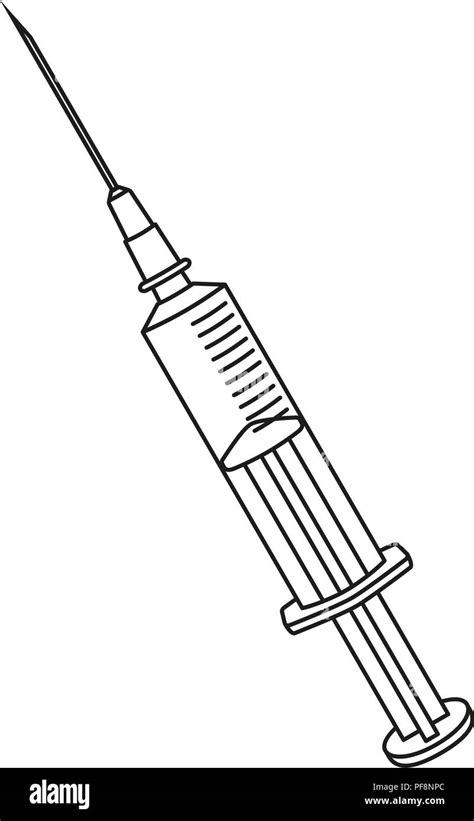 Line Art Black And White Syringe Stock Vector Image And Art Alamy