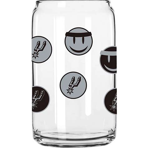 San Antonio Spurs 16oz Smiley Can Glass