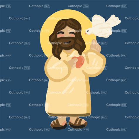 Jesus and The Holy Spirit graphic design — Cathopic