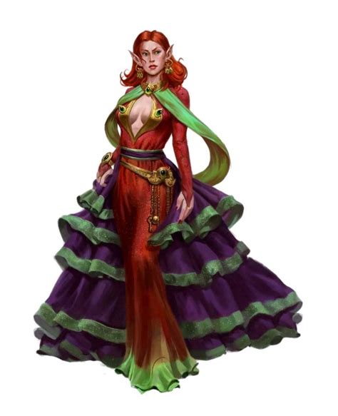 Female Half Elf Sorcerer Bard Pathfinder 2E PFRPG PFSRD DND D D 3 5