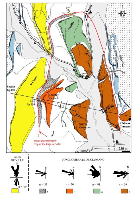 Map Of The Members Of The Conglomérats De Clumanc Formation Paleoflow