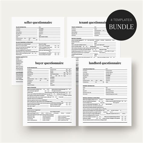 Real Estate Client Forms Bundle Canva Templates Realtor