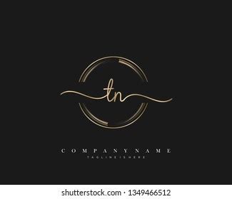 Tn Initial Handwriting Logo Template Vector Stock Vector Royalty Free