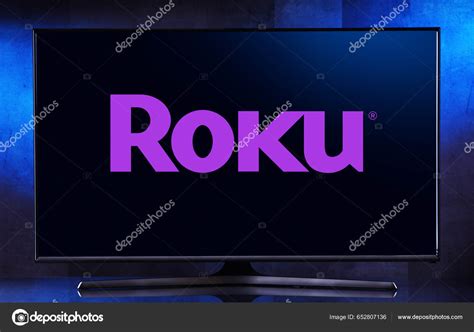 Poznan Pol Apr 2023 Flat Screen Set Displaying Logo Roku — Stock ...