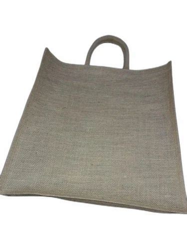 Loop Handle Open Brown Jute Carry Bag Size Dimension 15x12inch