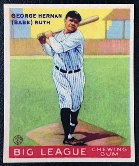 Goudey Babe Ruth Reprint Mint Condition New York Etsy