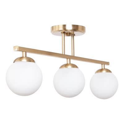 Luz Desing Plafon Luces Barral Elyn Dorado Globo Opal Apto G Deco