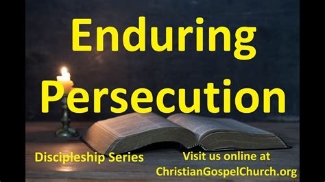 Enduring Persecution Discipleship Series Rev Charles Paisley Youtube