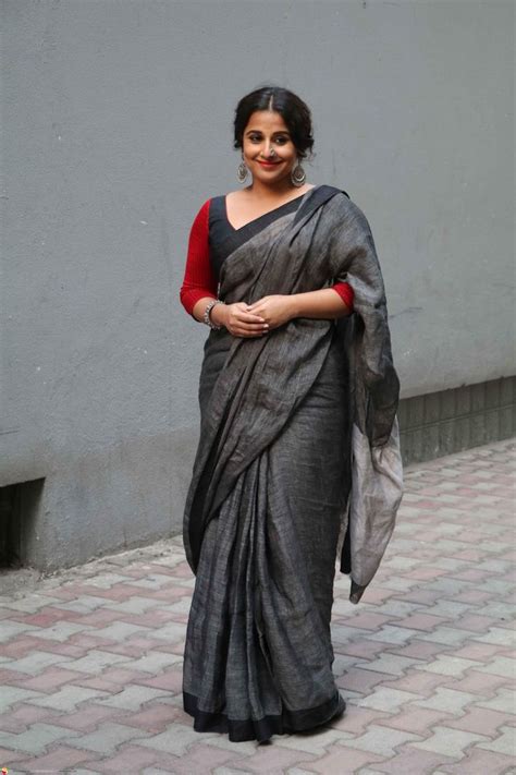 Glamorous Indian Model Actress Vidya Balan Long Hair Photos In Black