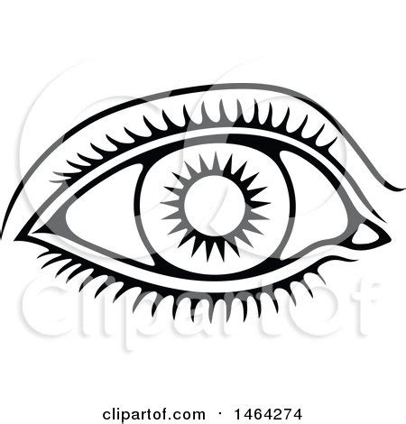 Clipart of a Black and White Human Eye - Royalty Free Vector ...