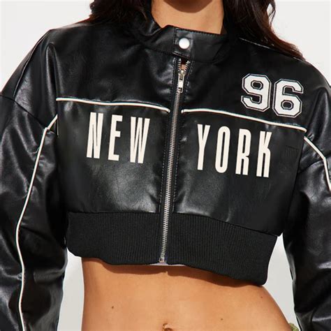 PU Leather Cropped Jacket WoW Garments