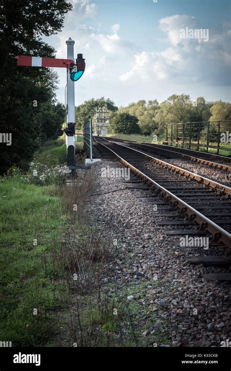 railway single  tracks stock photo alamy