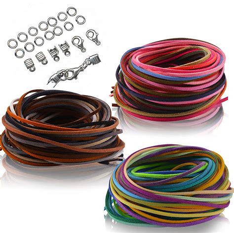 60 Farben 1M x 3mm Lederschnur Lederband Veloursleder Band Faden für