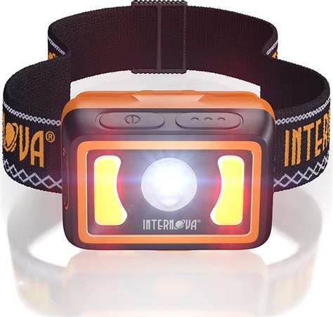 LED Rechargeable Headlamp - Super Bright Lightweight LED Head Lamp Wit - Intervine