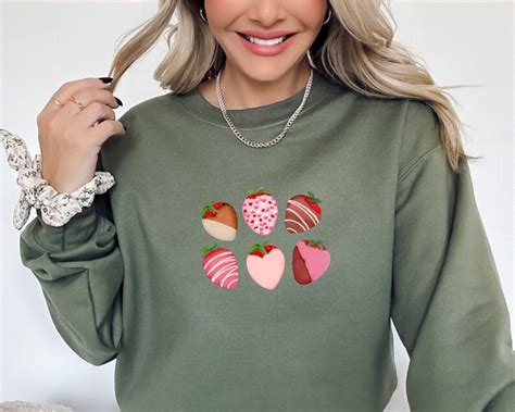 Cute Strawberries Sweatshirt Pink Strawberry Crewneck Strawberry