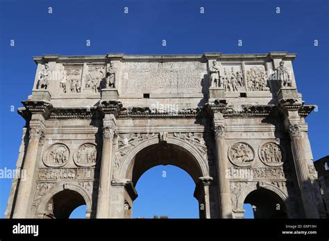 Italy Rome Arch Of Constantine Ad Triumphal Arch Erected To