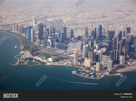 aerial view  doha image photo  trial bigstock