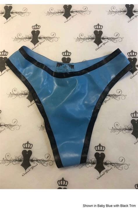 Deluxe Trimmed Latex Rubber Designer Handmade Thong By Westward Bound