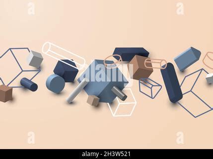 Abstract 3d Math Geometric Outline Shapes Isolated On Transparent