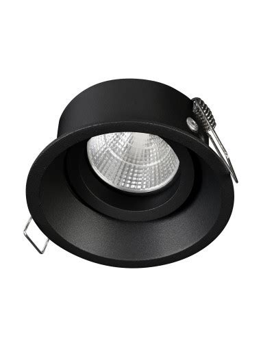 Plafonnier Encastr Tilt Leda Adjustable Round Gu W Noir Novolux