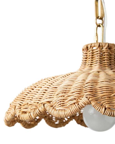 Scallop Rattan Pendant In Wicker Pendant Light Rattan Scallop