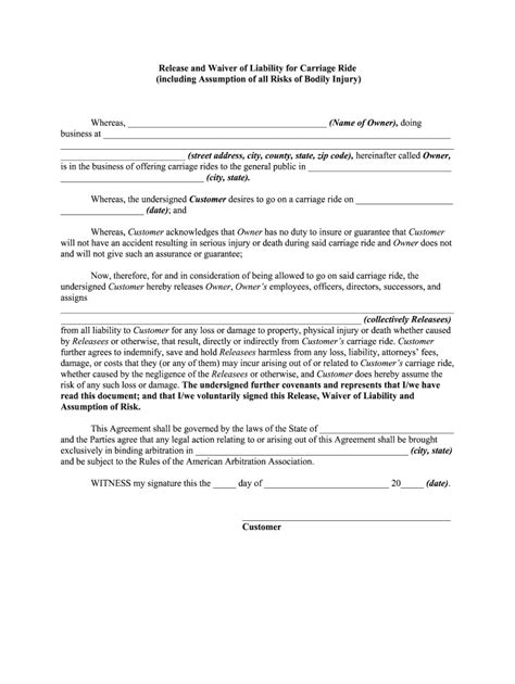 Waiver Ride Form Fill Online Printable Fillable Blank Pdffiller