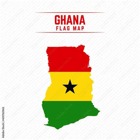 Flag Map of Ghana. Ghana Flag Map Stock Vector | Adobe Stock