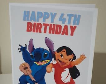 Lilo Stitch Birthday Cards Etsy Nederland