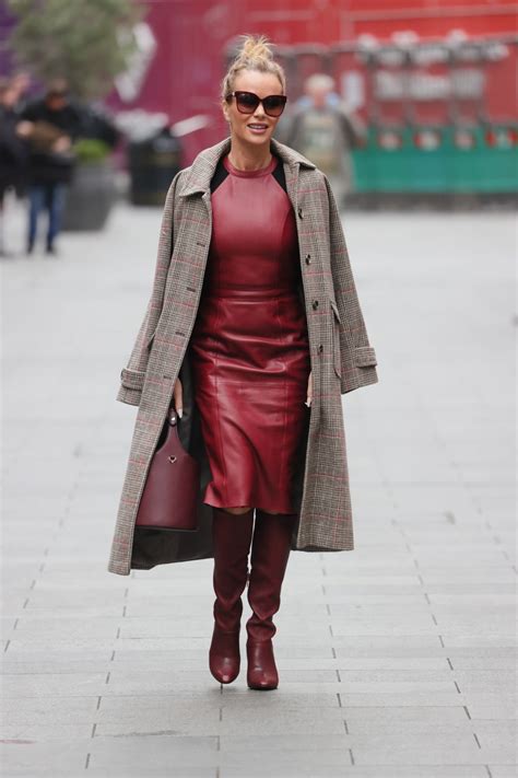 Amanda Holden In Burgundy Leather Dress London 11192021 • Celebmafia