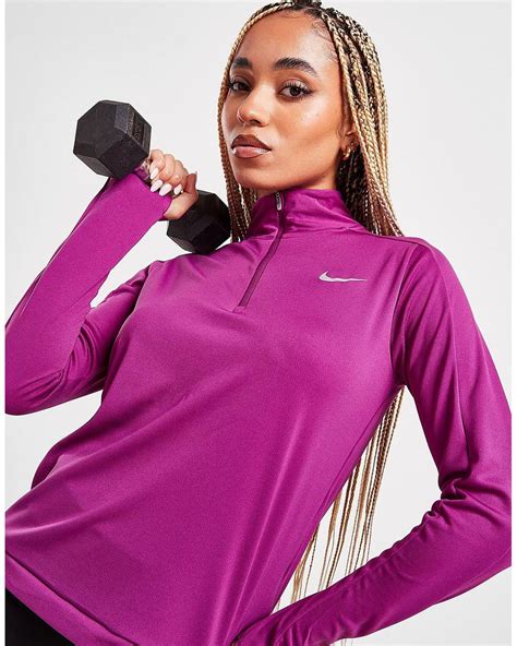 Nike Running Pacer 1 4 Zip Dri Fit Track Top In Pink Lyst Uk