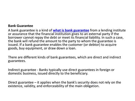 Bank Guarantee | PPTX | Consumer Banking | Personal Finance