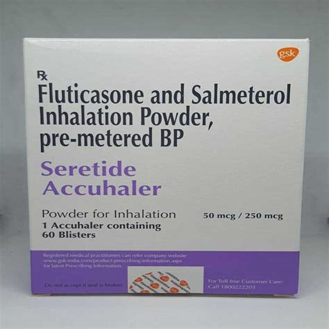 Fluticasone And Salmeterol Inhalation Powder Pre Metered Bp Strength 25050 Mcg Gsk At ₹ 1918