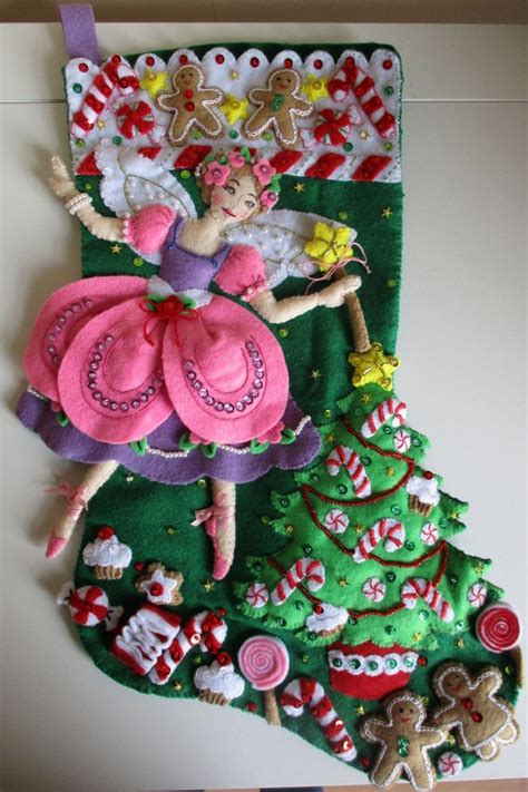 Sugar Plum Fairy Stocking Personalised Completed Bucilla Etsy Sugar