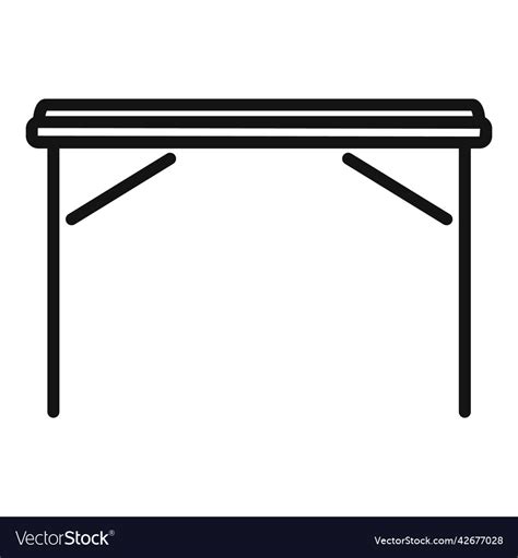 Office table icon outline wood furniture Vector Image