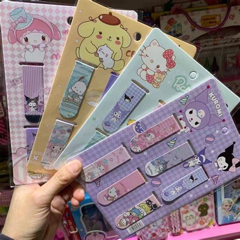 6pcs Set Sanrio Magnetic Bookmark Mymelody Kuromi Cinnamoroll Cute Cartoon Pattern Page Marker