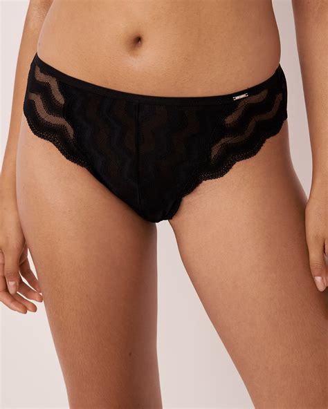 Culotte Bikini Taille Haute En Dentelle Noir La Vie En Rose