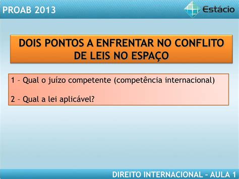 Conflito De Leis No Espaço Direito Internacional Dicas de Lei