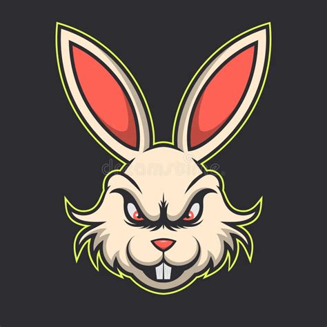 Crazy Rabbit Mascot Design Vector Illustration Stock Vector