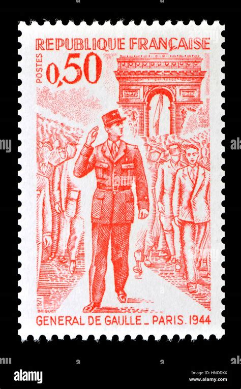 French Postage Stamp Homage Au General De Gaulle Part Of A