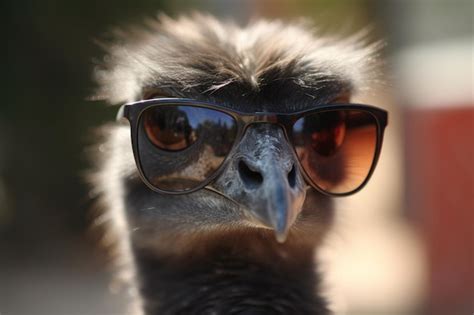 Premium Ai Image A Bird With Sunglasses On