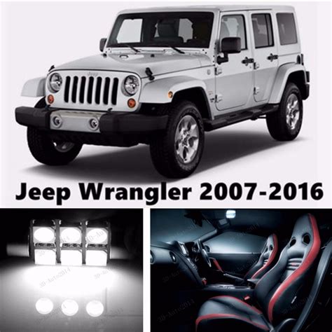 10pcs LED Xenon White Light Interior Package Kit For Jeep Wrangler EBay