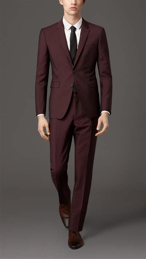 Burberry Slim Fit Wool Mohair Suit In Purple For Men Lyst